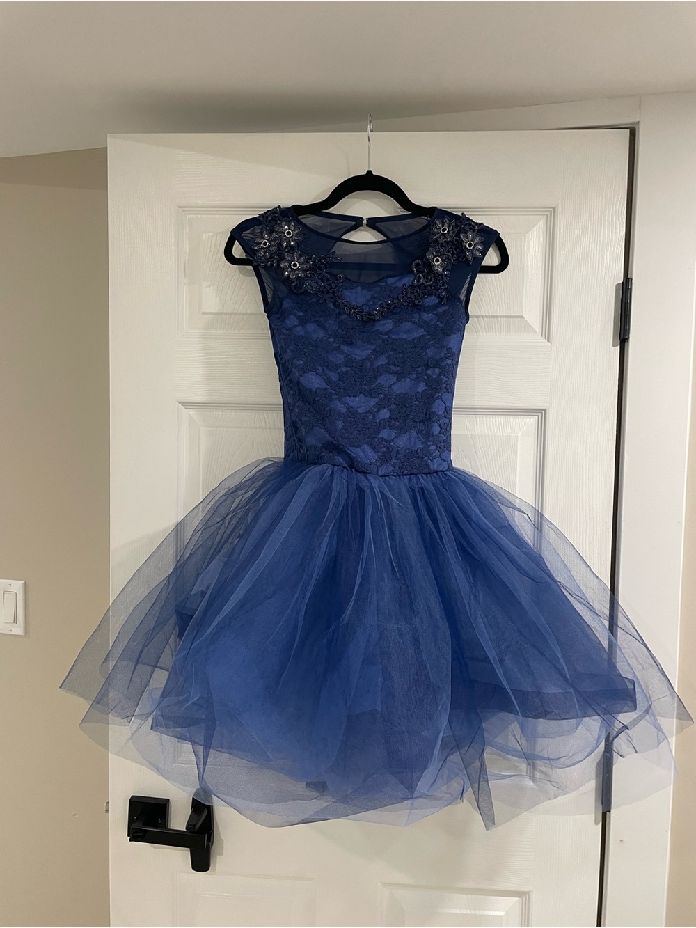 Weissman Girls Navy Lace & Tulle Dance costume dress